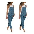 thumbnail image 6 of SAYOO Women's Sleeveless Denim Jumpsuit, Multi-Pocket Long Bodysuit, Solid Color One-Piece Clothes, 6 of 9