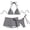Black, variant on Staron Women's Three-Piece Bikini Set Striped Swimsuit Beach Vacation Casual Straight-Leg Pants Tankini, Black XL