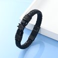 thumbnail image 3 of ⎈ Customize Rudder Braided Leather Bangle Keepsake Cremation Jewelry for Ashes of Loved One Memorial Funeral Urn Bracelet for Ashes Holder, 3 of 6