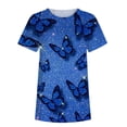 thumbnail image 3 of Tops de Mujer Blusas Casuales Elegantes Camisas Camiseta de Cuello Redondo de Moda Blusa de Manga Corta Estampada Odeerbi ODB156660, 3 of 4