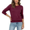 thumbnail image 6 of Cotton Sweaters for Women Lightweight Crewneck Ribbed Knit Long Sleeve Pullover Sweater 2025 S-2XL, 6 of 9