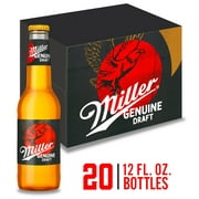 Miller Genuine Draft Beer, American Lager, 20 Pack, 12 fl. oz. Bottles, 4.6% ABV