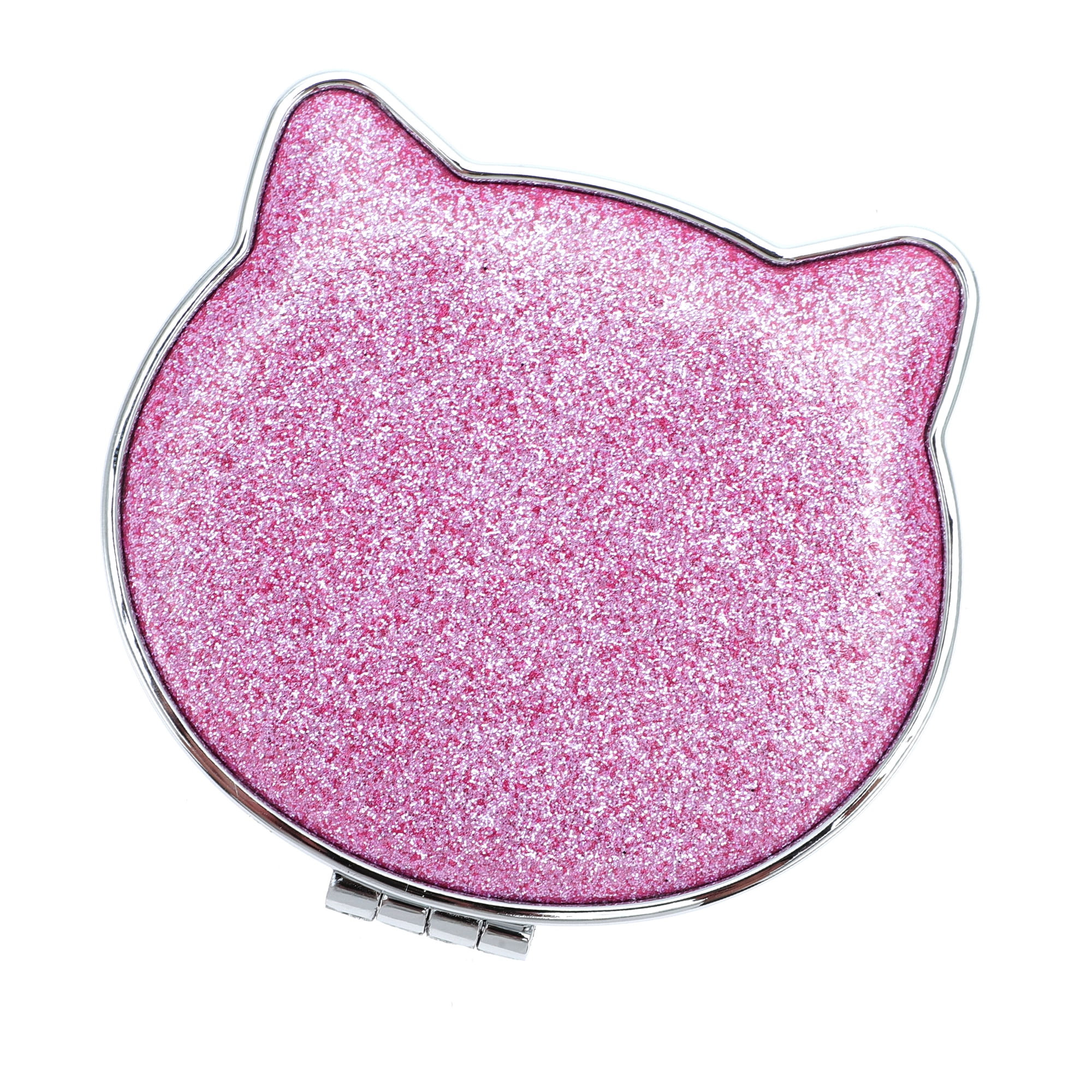 Unique Bargains 1 Pc Women Cat Style Makeup Mirror for Travel and Vacation Purple