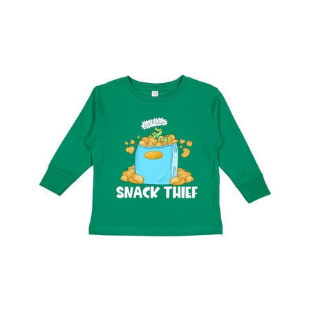 

Inktastic Snack Thief Little Dinosaur in Bag of Chips Gift Toddler Boy or Toddler Girl Long Sleeve T-Shirt