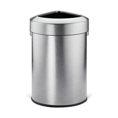 Home Zone Living 16 Gallon Stainless Steel Open Top Trash Can with Triangular Corner Design Silver Home Zone Living 16 Gallon Stainless Steel Open Top Trash Can with Triangular Corner Design Silver