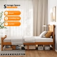 thumbnail image 4 of Zimtown Twin Bed Frame,Solid Pine Wood Platform Bed Frame, Bedroom Bed with Headboard, Brown, 4 of 8