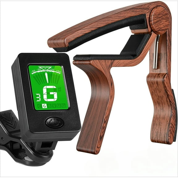 Guitar Capo with Guitar Tuner Clip Guitar Accessoriesor for Acoustic Electric Ukulele Guitar and More