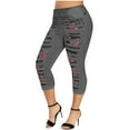 thumbnail image 1 of WMTBSRSW Women Plus Size(S-5XL) Jeans Jeggings Stretch High Waisted Printed Distressed Denim Capris Ripped Skinny Cropped Pants, 1 of 4