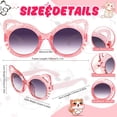 thumbnail image 3 of 3 Pack Kids Sunglasses for Girls, Cute Pink Cat Bow Bear Frame Cartoon UV400 Glasses, Toddler Sunglasses for Ages 3-12 Years, 3 of 7