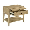 thumbnail image 3 of JERFIT 1-Drawer Nightstand, No Assembly Required Bedside Table with Pull-Out Tray & Open Shelf, Farmhouse Rustic Wood End Table for Bedroom, Natural, 3 of 9