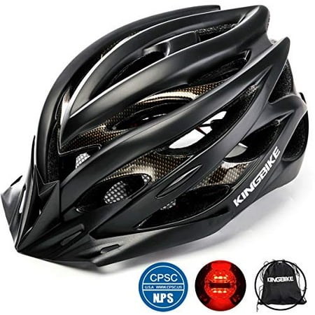 Kingbike Bike Helmet Men Women Bicycle Adult Cycling Specialized Road Mountain Mtb Helmets For Mens Womens Adults Casco Para Bicicleta With Safety Light Portable Bag Accessories Black Walmart Canada