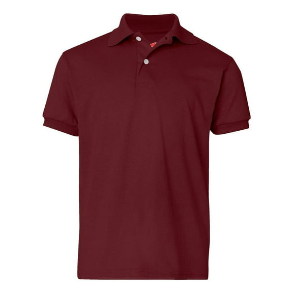 Hanes Boys EcoSmart Jersey School Uniform Polo Shirt, Sizes XS-XL