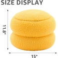 thumbnail image 6 of Tcbosik Cute Macaron Ottoman with Storage, Plush Teddy Velvet Stool for Toy & Blanket Organization - Functional & Decorative Footrest,15"Dia x 11.8"H, Yellow, 6 of 7