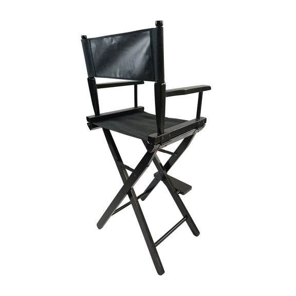 Director's Chairs 2-Pack; Black Folding Canvas Chair; Heavy Duty Populus Wood Frame; Portable Outdoor Seating for Adults; Lightweight Camping Chairs