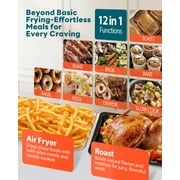 Air Fryer Toaster Oven Combo, 28Quart 12-in-1 Extra Large Countertop Convection Oven with LED Display, Toast, Roast, Bake, Reheat, Broil & Steam , 7 Accessories+Recipe, Black