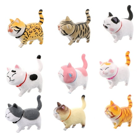 

OUNONA 9 Pcs Cat Fridge Magnets Decorative Animal Fridge Magnets 3D Stereo Stickers (Random Style)