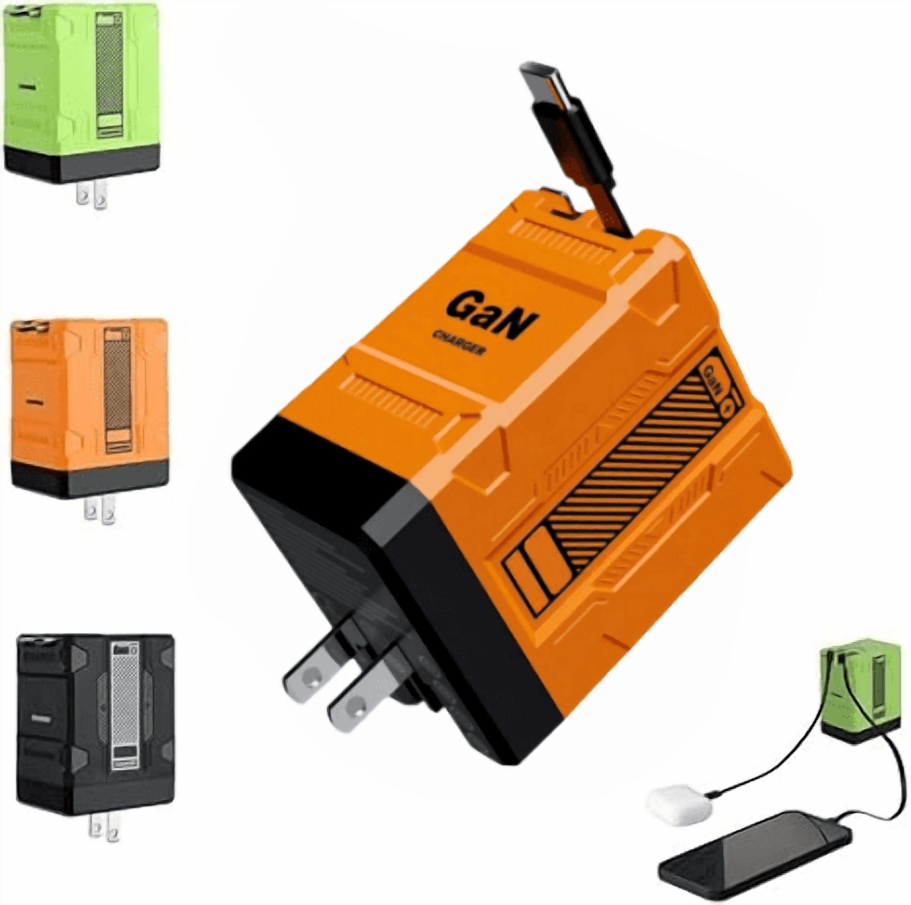 2 in 1 GaN Charger 120w,2025 Upgraded Scalable Retractable 120w Fast Charger  Module,Scalable Fast Charging for Phone, Tablet, Laptop (Orange) - Walmart .com