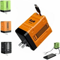 2 in 1 GaN Charger 120w, 2025 New Scalable Retractable 120w Fast Charger Module, All in 1 Foldable Charging Adapter Wall Plug for Phone, Tablet, Laptops (Orange)