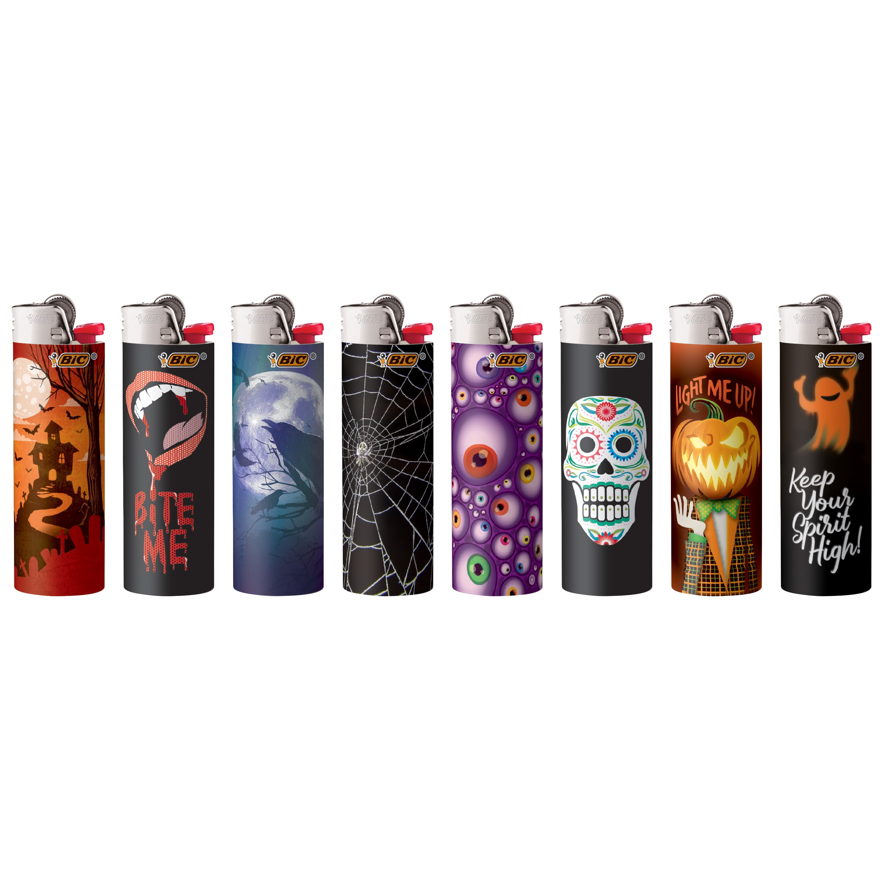 BIC Special Edition Spooky Series Pocket Lighters, Set of 8 Lighters