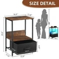 thumbnail image 3 of Eunos Night Stands for Bedroom Set of 2, Black Bedside Table with Charging Station and Storage Shelfs, 3 of 8