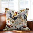 thumbnail image 2 of Vintage Rooster Throw Pillow Cover Sunflower Farmhouse Rural Country Cotton Linen Cushion Cover Throw Pillow Case with Invisible Zipper for Couch Sofa Bed Chair Car 16x16 Inch, 2 of 9