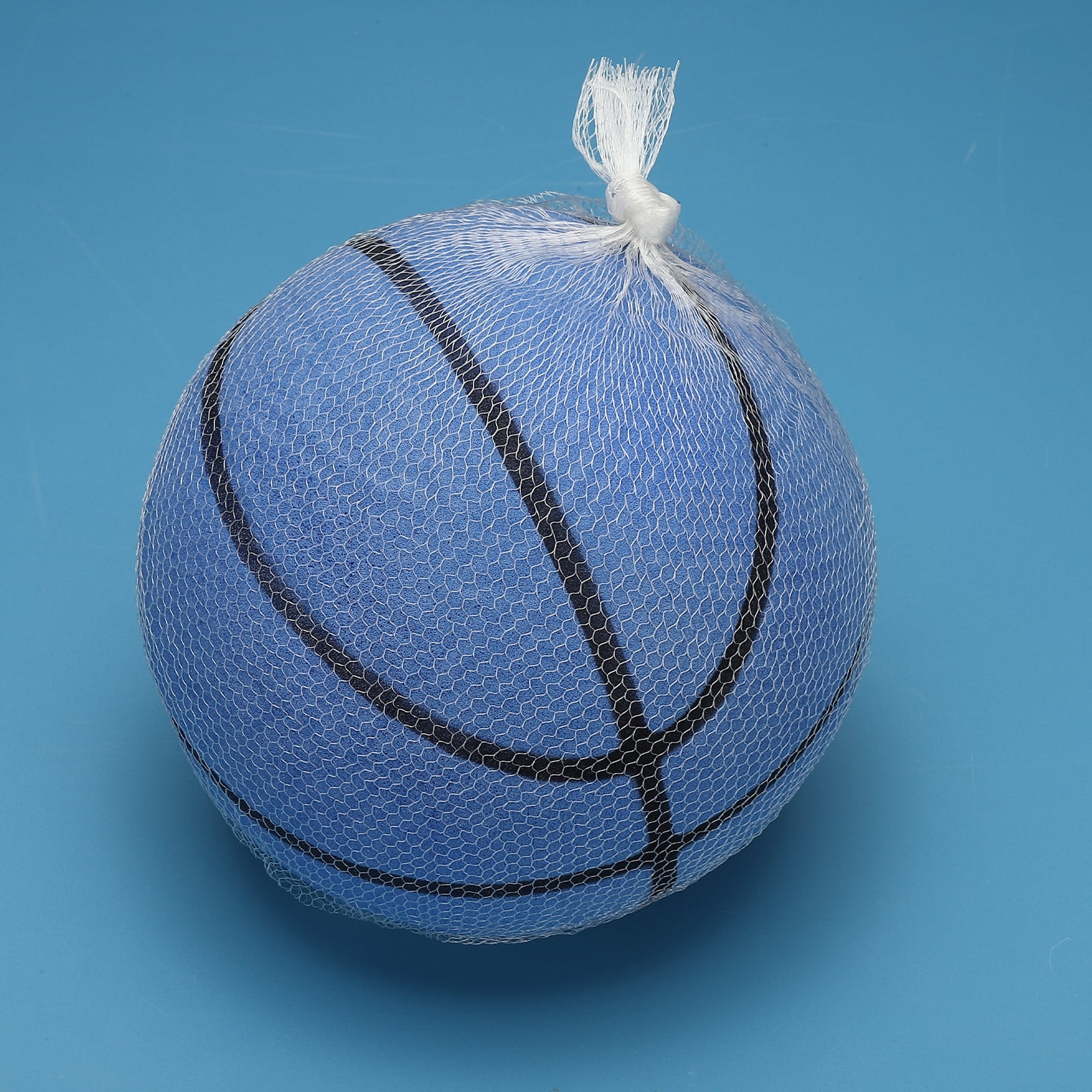 Uxcell Silent Basketball 9.5" No Noise High-Density Foam Dribbling Indoor Basketball with Net Bag forIndoor Sport Blue
