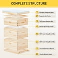 thumbnail image 4 of CO-Z Bee Hive Boxes Starter Kit, Langstroth Beehive for Bee Keeping, 3 Layer Bee House with 10 Medium and 20 Deep Frames & Foundations, Beekeeping Supplies with Plastic Queen Excluder and Nails, 4 of 7