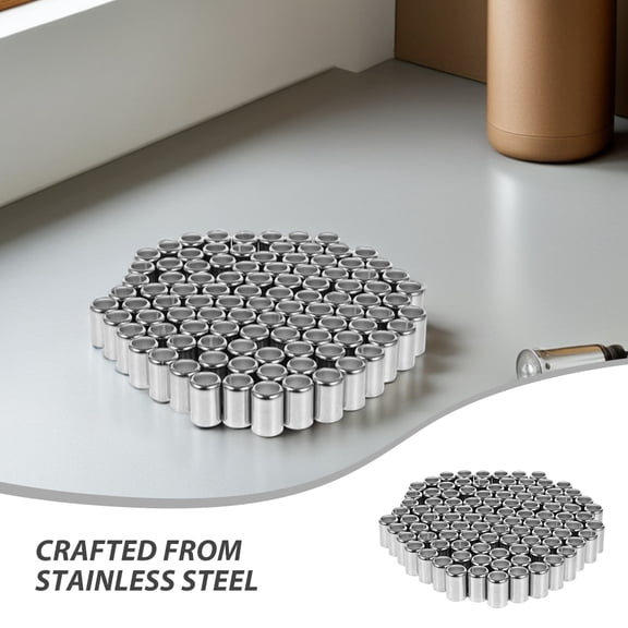 100pcs Hose Fitting : Stainless Steel Pipe Couplings Crimp Sleeves - 0.83x0.51" Hydraulic Hose End Fittings - High-Pressure Pipe Repair Parts