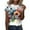 A1 White, variant on Fshinging Womens Casual Fashion Gradient Printing O Neck Three Quarter Sleeve Tops T Shirt Blouse