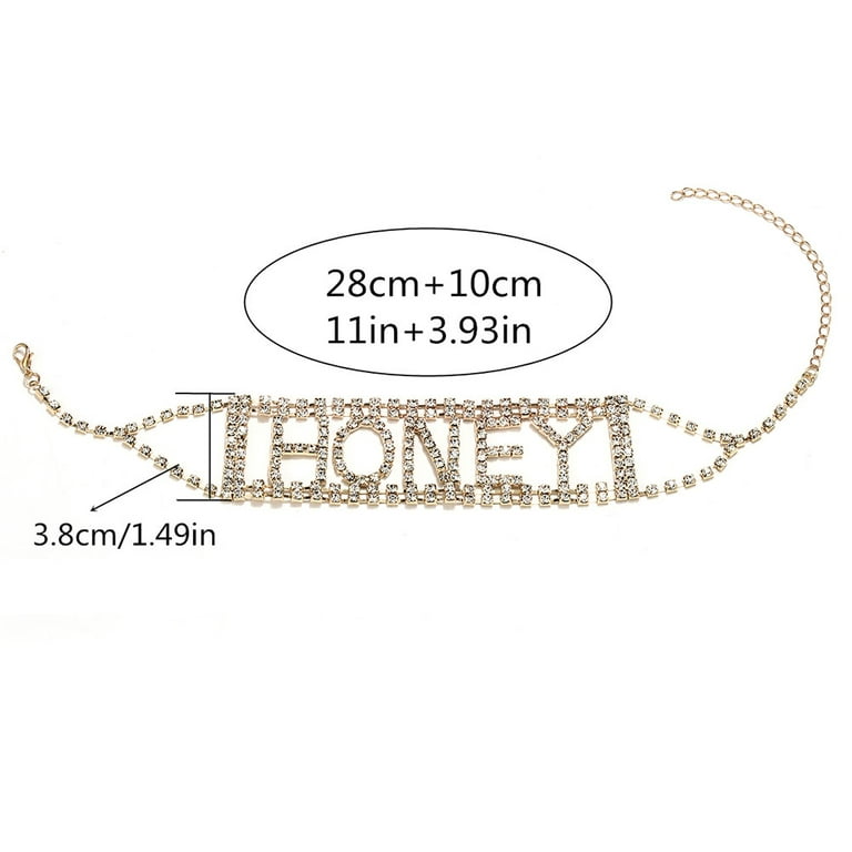 Rhinestone Shiny Chokers for Girls Sexy Punk Letter Night Entertainment  Venue Statement Party Necklace