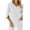 White, variant on gakvbuo Summer Tops For Women 2024 Trendy 3/4 Sleeve Shirts Women's Fashion V-neck Middle Sleeve Loose Chiffon Shirt Solid Color Top