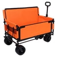 thumbnail image 6 of 3-in-1 Convertible Folding Wagon Cart with Bench Seat & Storage - 500lbs Heavy-Duty Utility Wagon, 180L Capacity All-Terrain Wheels for Camping, Beach, Sports, Garden, purple, 6 of 16