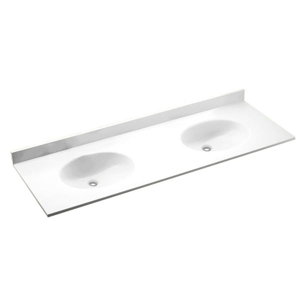 Swanstone 73w X 22 5d In Chesapeake, Solid Surface Double Sink Vanity Top