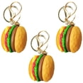 thumbnail image 3 of ColoMX 3 unids creativo hamburguesa llaveros bolsa colgando llaveros resina hamburguesa llaveros favores fiesta, 3 of 8