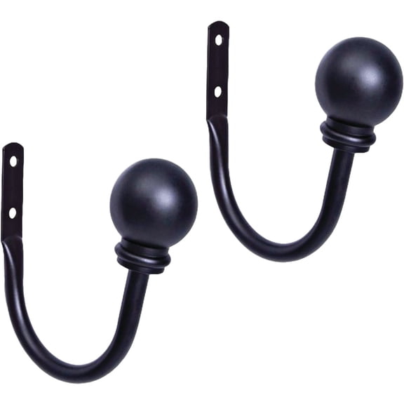 Kenney 58723754 Classic Drapery Holdback, Black, 2-Pack