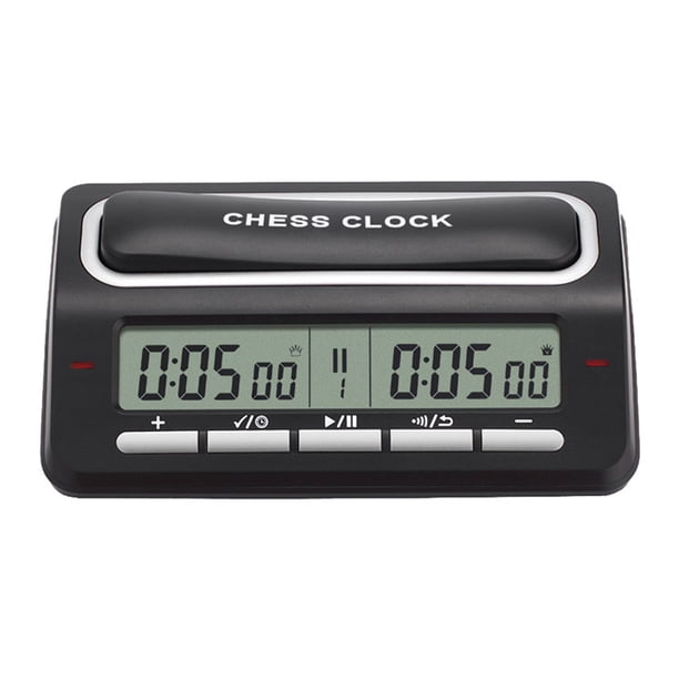 Bsvklp Reloj Ajedrez Temporizador Competición Ligero para Uso Personal Familiar (negro)