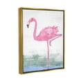 thumbnail image 4 of Stupell Industries Pink Flamingo Painting Animals & Insects Painting Gold Floater Framed Art Print Wall Art, 17 x 21, 4 of 10