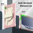 thumbnail image 5 of Case for Samsung Galaxy Tab A9 8.7" 2023 SM-X110 / SM-X115, Rugged Shockproof Case with Crossbody Strap & Pencil Holder [360° Rotating Hand Strap] & Stand, Case for Tab A9 2023, Rosegold+Beige, 5 of 9