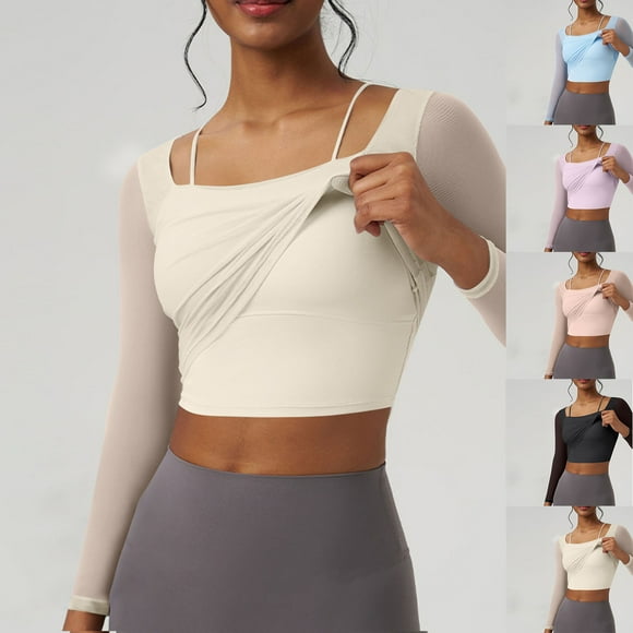 Ropa de trabajo,Camiseta de verano de manga larga con cuello redondo para mujer, blusa informal y cómoda, corte regular, material suave, ideal para uso doméstico y laboral, sopatenor