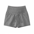 thumbnail image 6 of qelini Stretch Maternity Shorts Plus Size High Rise Smocked Soft Imitation Linen Cotton Belly Support Pants, 6 of 9