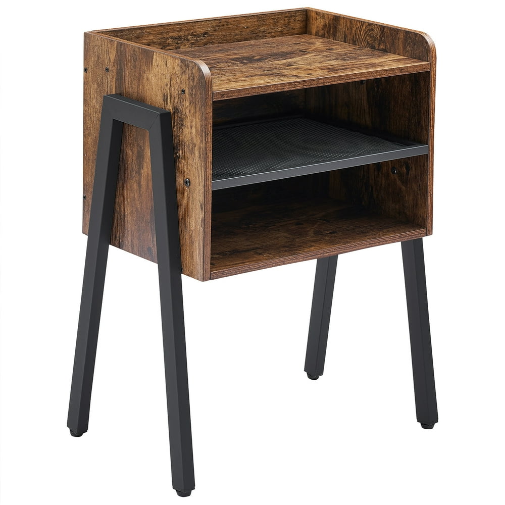 VECELO Industrial Nightstand Side End Table/Stackable Accent Furniture
