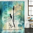 thumbnail image 2 of Watercolor Dragonfly Bathroom Shower Curtains with 12 Hooks Polyester Waterproof Shower Curtain for Stalls and Bathtubs Turquoise Blue Ombre Animals Decorative Bathroom Privacy Curtain 36x72 Inches, 2 of 9