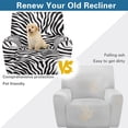 thumbnail image 4 of Kuiaobaty Zebra Print Recliner Couch Cover Durable Furniture Protect Cover Elastic Reclining Sofa Slipcover Soft Reclining Slipcover with Side Pocket for Pets Kids, 4 of 8