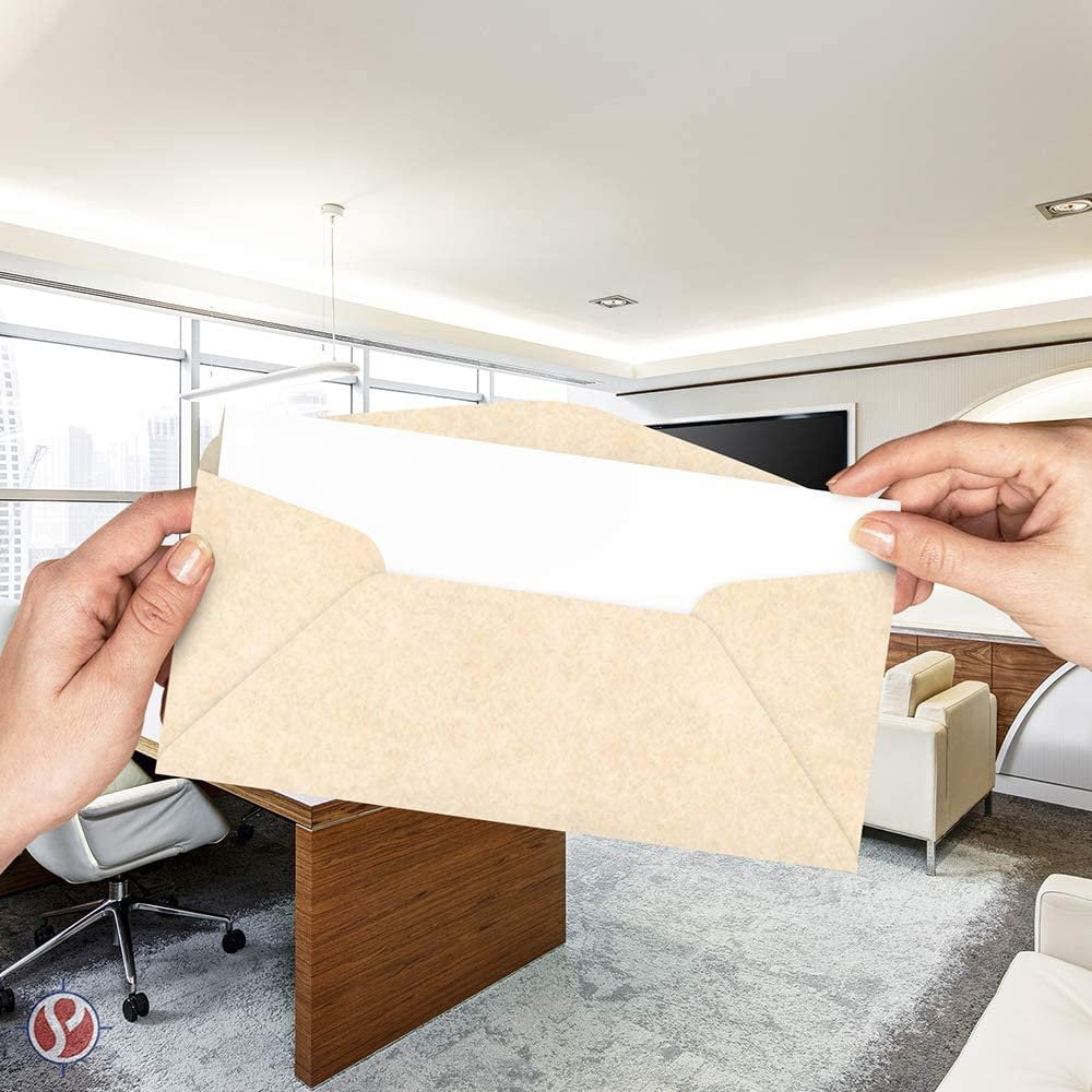 Premium Parchment #10 Business Envelopes - for Invitations, Greetings, Holiday, Office, Invoices, Letters, Mailings| 4 1/8 x 9 1/2 Inches | 500 Per Pack (Natural)
