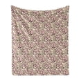 thumbnail image 1 of Bicycle Soft Flannel Fleece Throw Blanket, Romantic Doodle Drawing with Pink Blossoms Fun Activity Youth, Cozy Plush for Indoor and Outdoor Use, 60" x 80", Pale Yellow Dark Brown, by Ambesonne, 1 of 6