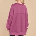 thumbnail image 6 of Plain Pullover Sweatshirts, Women's Oversized Sweatshirt Casual Long Sleeve Button Henley Neck Vintage Tunic Tops (X-Large, Hot Pink 01), 6 of 6