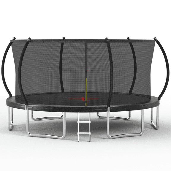 16FT Family-Safe Outdoor Trampoline with 6-Stable Legs & UV-Protected Bounce Mat - Kids Play Enclosure for All Seasons
