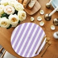 thumbnail image 2 of Round Placemats Purple Stripes 15 inch Set of 6 Table Mats for Dining Table Simple Style Heat Resistant Non-Slip Kitchen & Home Decorative Place Mat Set, 2 of 8