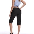 thumbnail image 4 of BUIGTTKLOP Women's Capri Pants Lightweight Quick Dry Cargo Hiking Capris Travel Casual Cropped Pants Zipper Pockets, 4 of 6