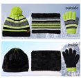 thumbnail image 2 of GRNSHTS 3PCS Kids Hat Scarf Gloves Set Toddler Boys Girls Winter Knit Beanies Neck Warmer with Fleece Lining (Green), 2 of 12
